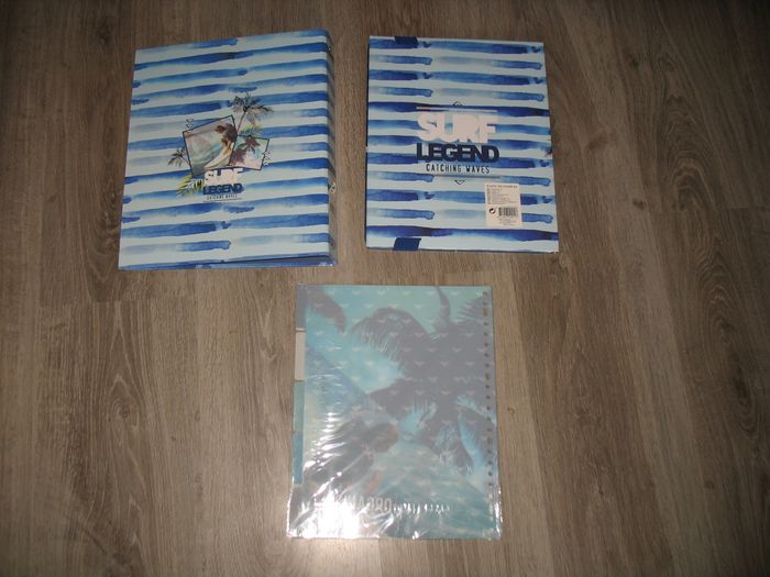 LOT DE 3 ARTICLES SCOLAIRES : CLASSEUR + POCHETTE + INTERCALAIRES "SURF LEGEND" - NEUF - n°19 - photo numéro 2