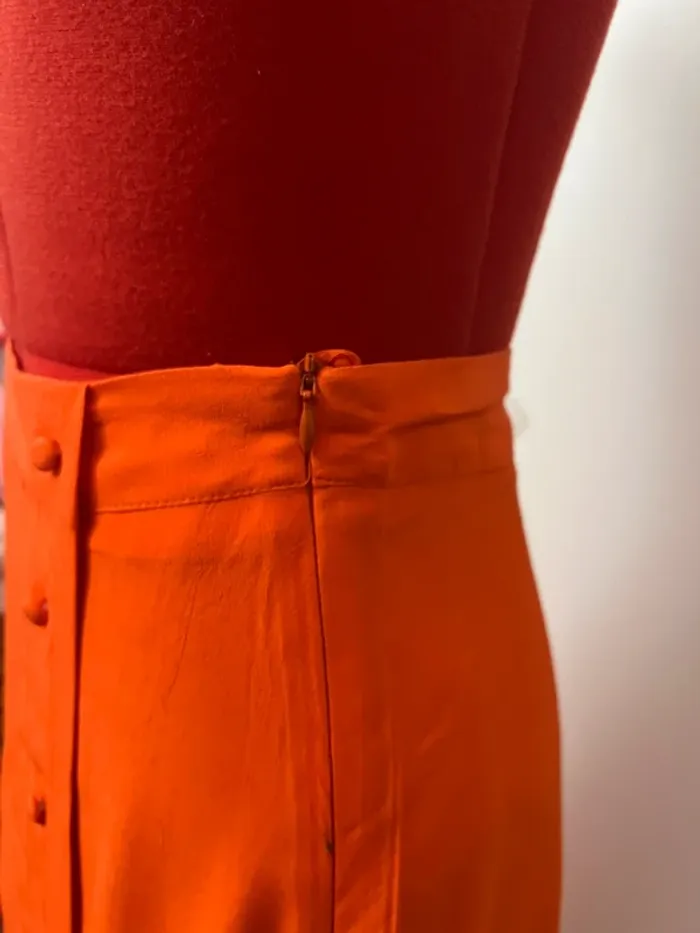 Jupe trapèze midi fluide orange Camaïeu - photo numéro 4