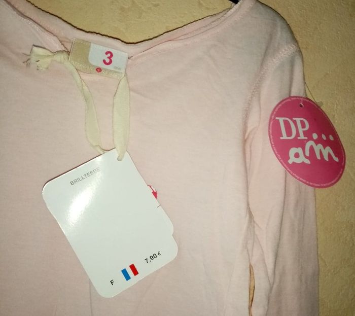 tee shirt rose pâle fille 3 ans - photo numéro 8