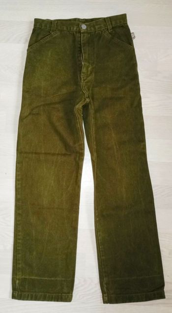 Jeans épais vert olive kaki foncé DPAM 
T. 10 ans