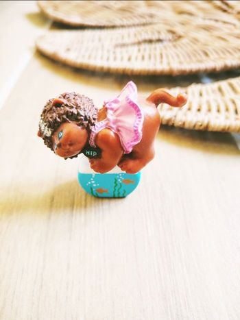 🐱Figurine Cabbage chat marron en robe sur aquarium année 1984 marque Cabbage Patch kids