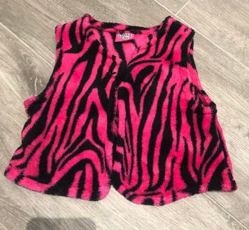 Gilet zébré rose en polaire 12 mois