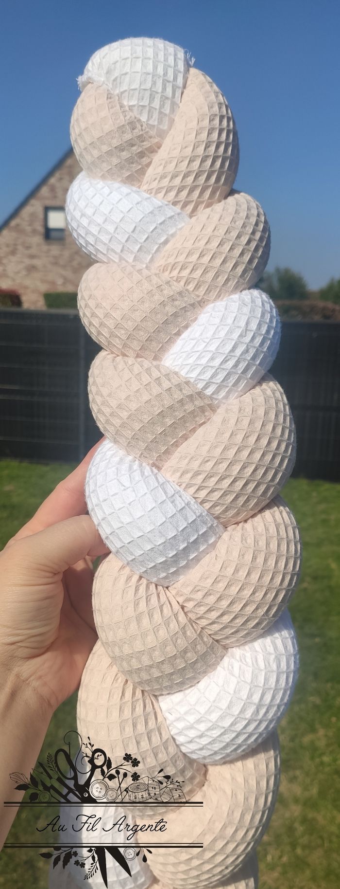 Tresse de lit 2m50 blanc/beige