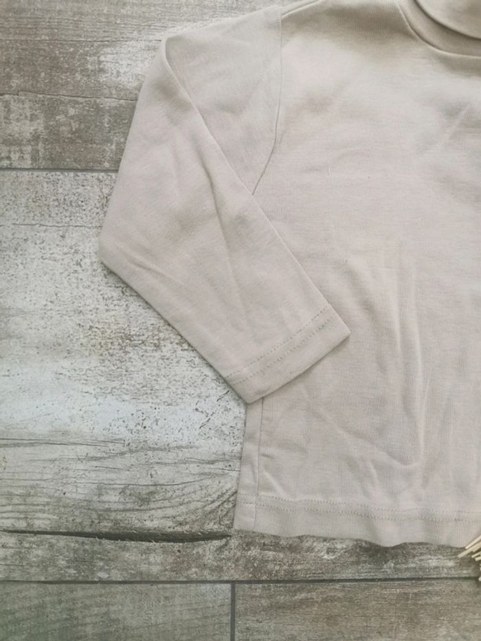 🌸DPAM sous pull beige col crème 12mois - photo numéro 5