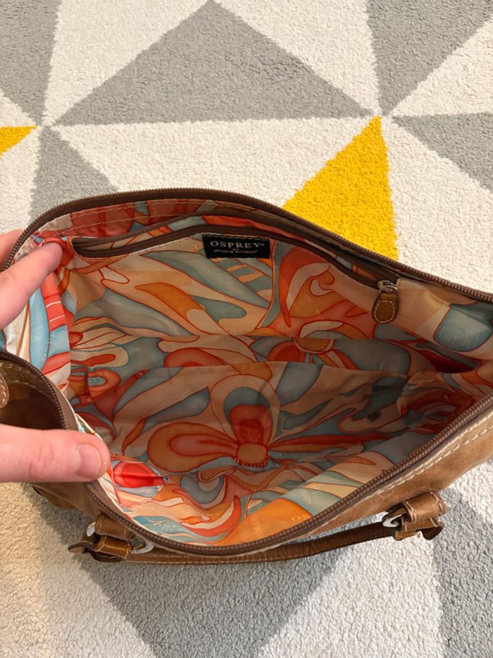 Sac à main en cuir Osprey couleur marron clair - photo numéro 3