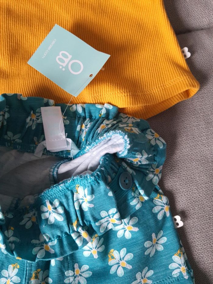 Ensemble Obaïbi t-shirt et short taille 6 mois neuf avec étiquettes - photo numéro 5