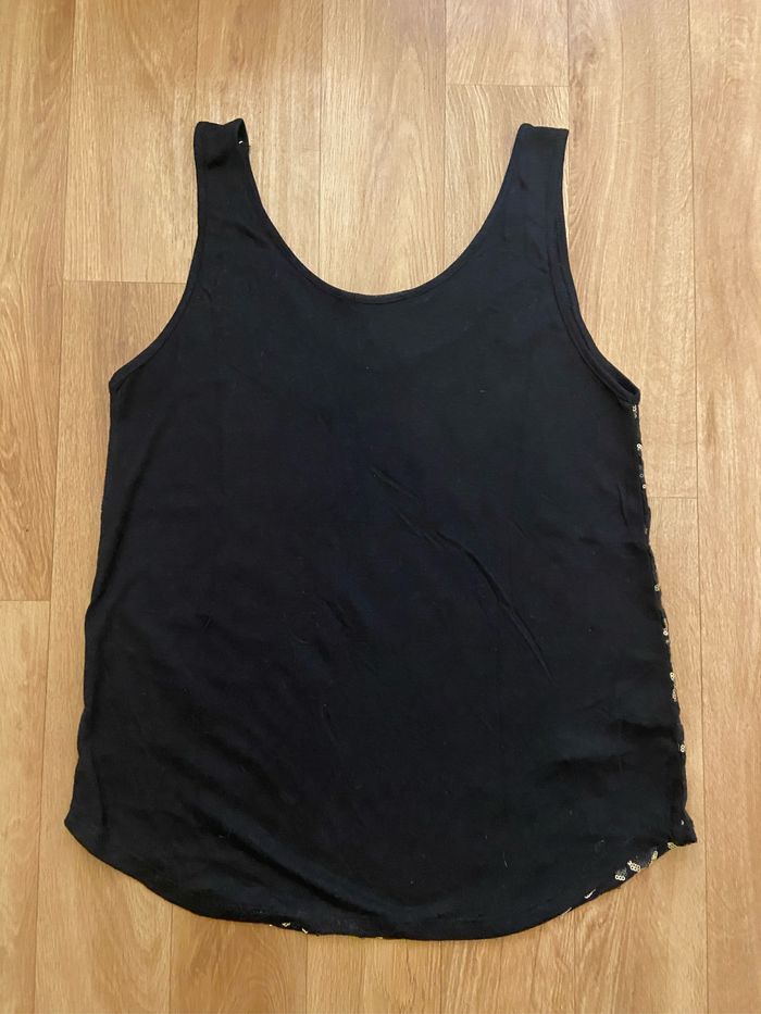 Haut noir à sequins dorés S - photo numéro 2