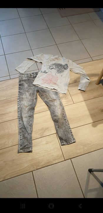 Ensemble fille jeans mango t-shirt 9/10 ans