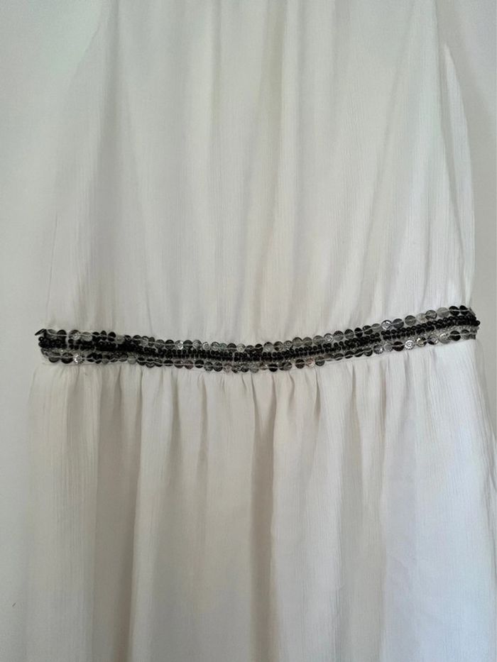 Robe d’été blanche sequins argentés taille S - photo numéro 6