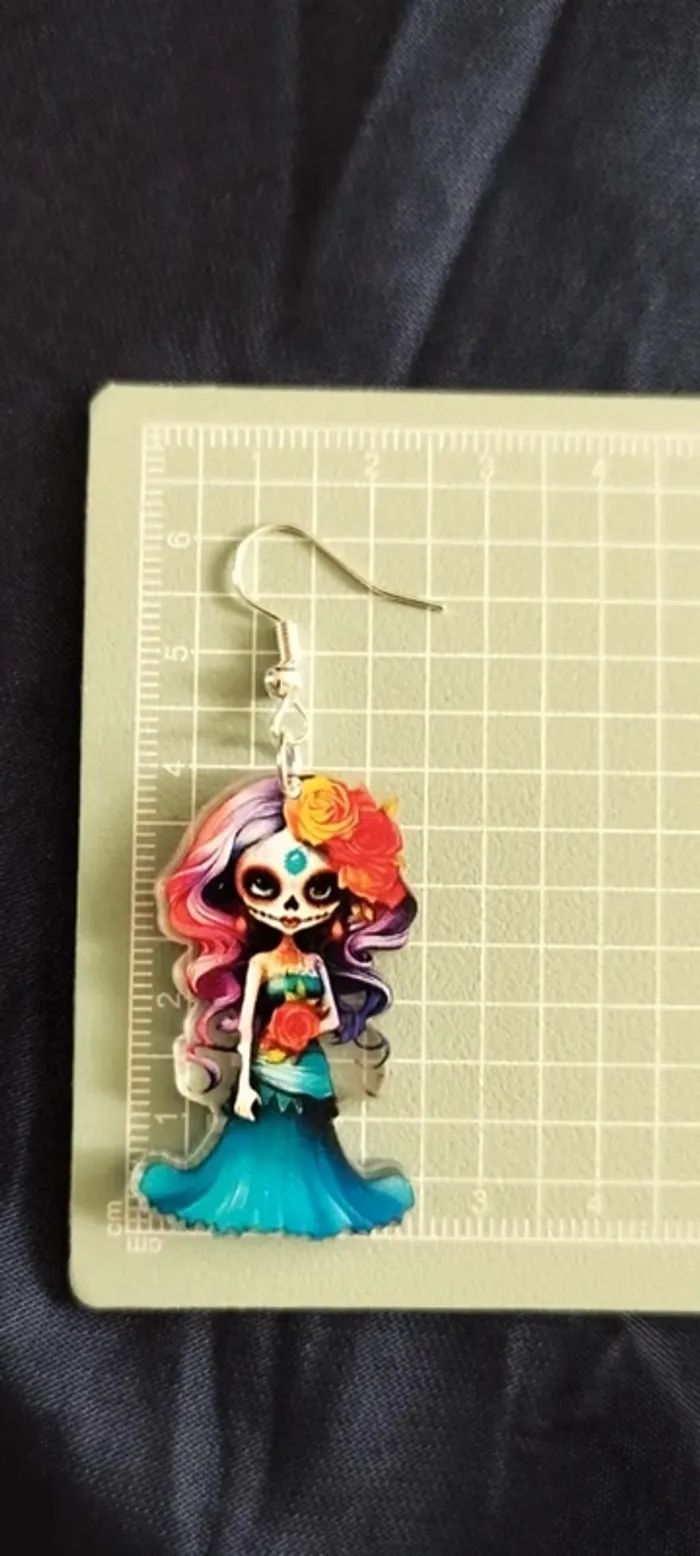 Boucles d'oreilles Catrina Dia de los muertos - photo numéro 3