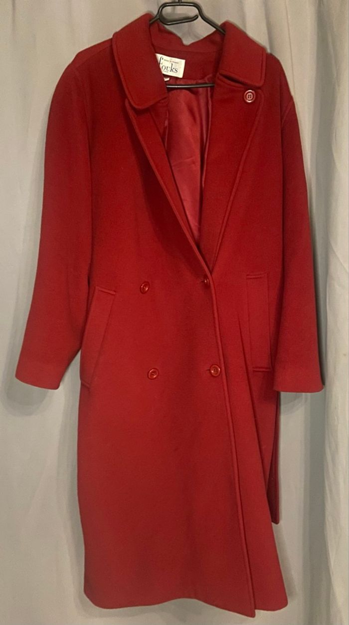 Manteau long »Fousk »rouge sombre
