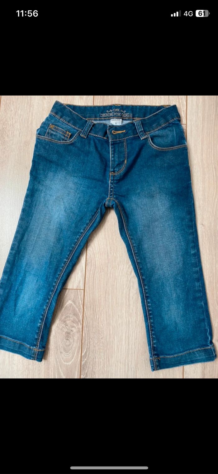 Pantacourt jean fille 8 ans