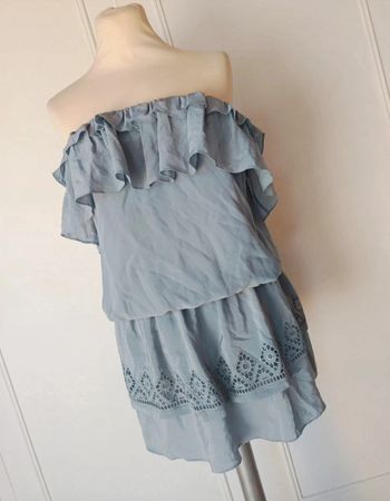 💎robe en soie bohème crochet épaules dénudées taille 1 38 40 extensible made in France bel air