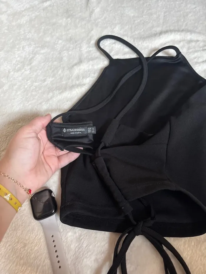débardeur noir croisé et dos nue taille S ~ stradivarius - photo numéro 4