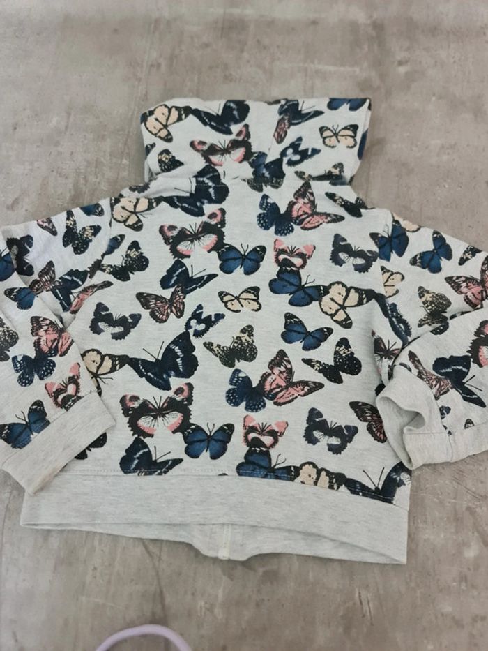 Veste mégère papillons  grises fille 4 ans tissaia - photo numéro 5