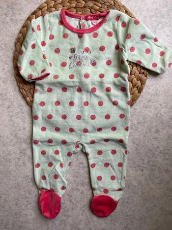 Pyjama grenouillère à pois fille