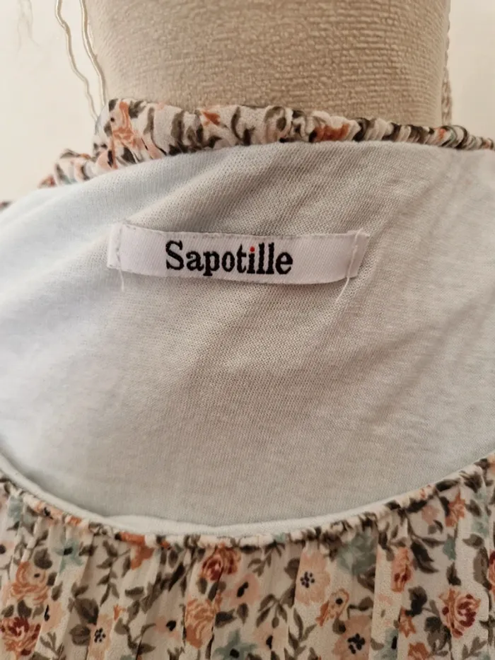 Robe a fleur plissé sapotille taille 40 - photo numéro 4