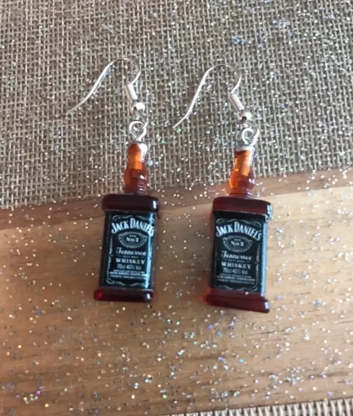 Boucles d’oreilles bouteilles de whisky