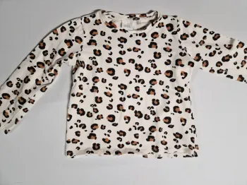 Tee-shirt manches longues fille Zara beige léopard 116 cm