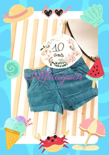 Short velours bleu 10ans Smart et pretty 10ans