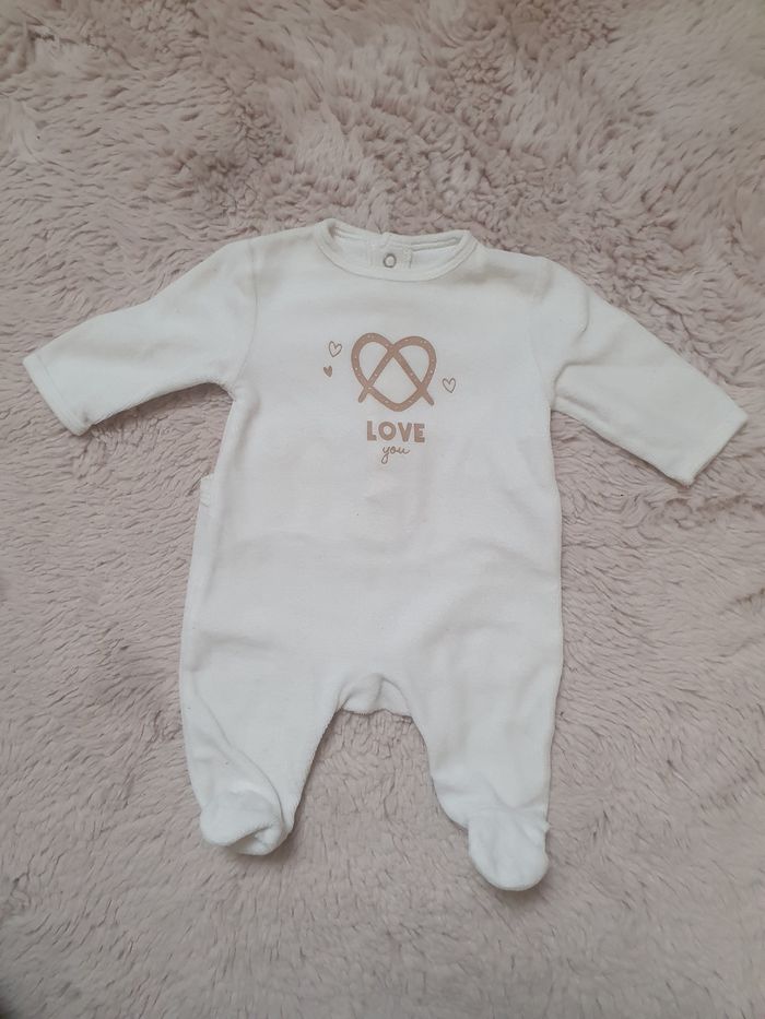 Pyjama mixte velours 1 mois 54 cm