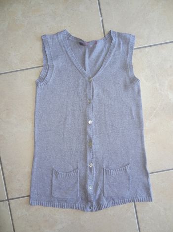 Gilet long gris T 10ans