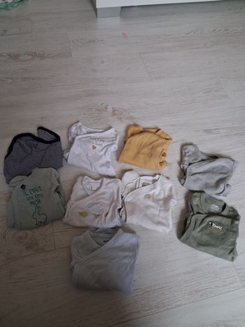 Lot de 9 bodies en taille 1 mois