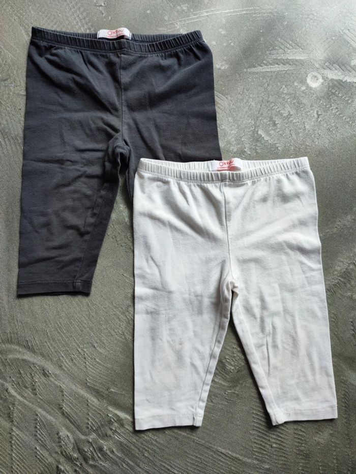 Lot de 2 leggings courts 24 mois