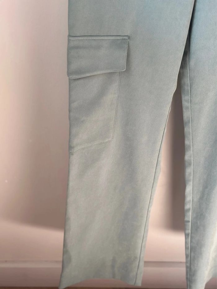 Ensemble blazer + pantalon vert d’eau effet velours Zara taille S Neuf - photo numéro 8