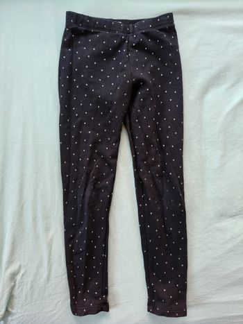 Pantalon chaud fille Okaïdi noir coeurs gris 122 cm