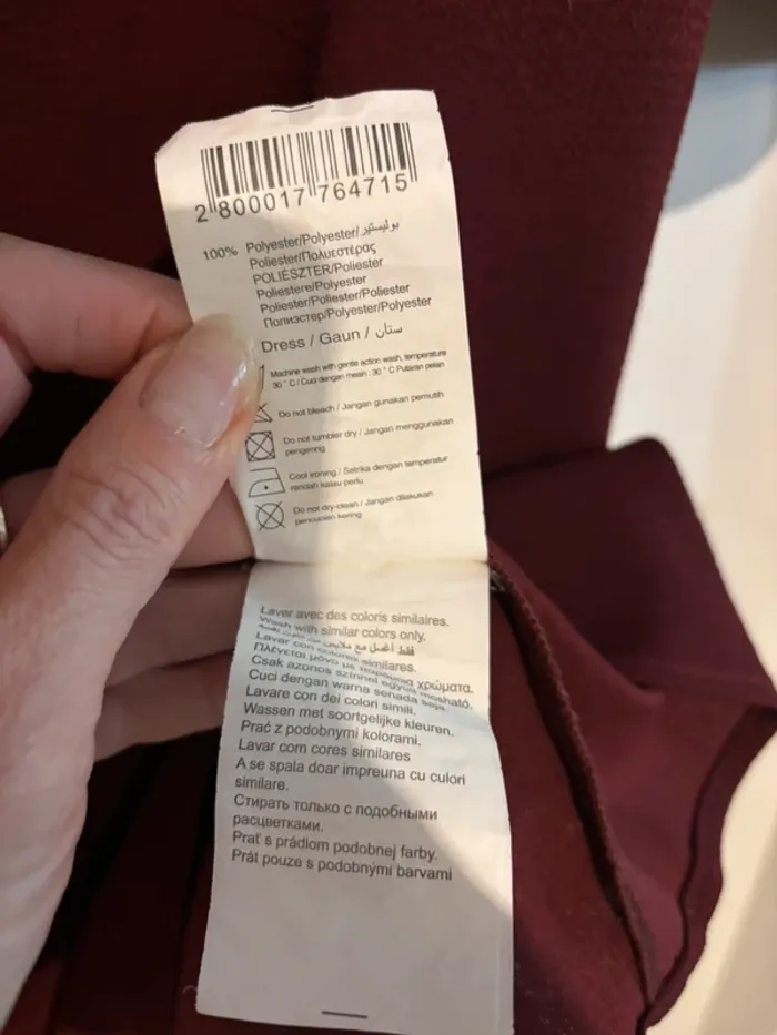 Jolie robe bordeaux Camaïeu taille 36-S en bon état - photo numéro 5