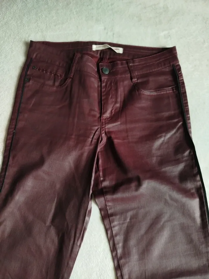 Pantalon droit Comptoir des Cotonniers grenat taille 38 - photo numéro 4