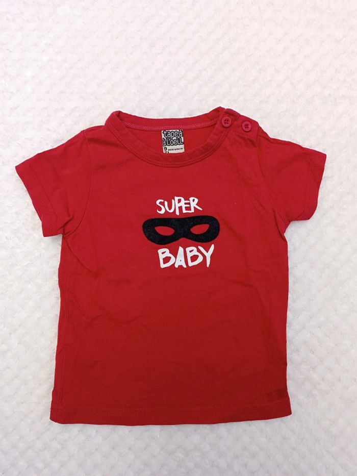 🔸T-shirt Tape à l’œil Super Baby – 9 mois 🔸