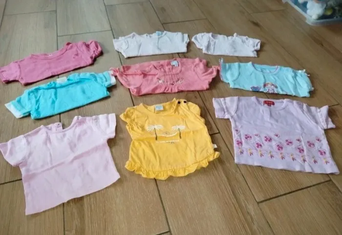 Lot 16 t-shirt manches courtes bébé fille 6 mois - photo numéro 4