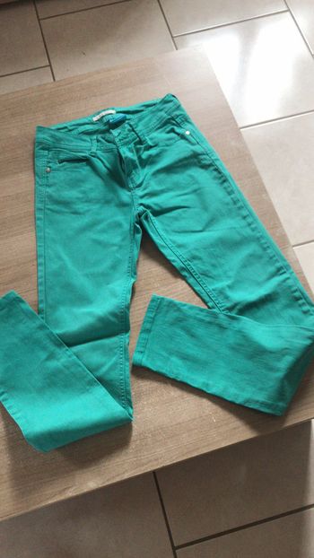 Pantalon jean vert femme