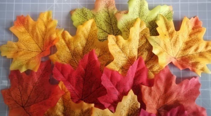 Lot de 14 x feuilles automnales artificielles (tissu synthétique). - photo numéro 4