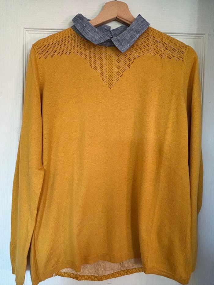 Pull fin jaune moutarde - photo numéro 3
