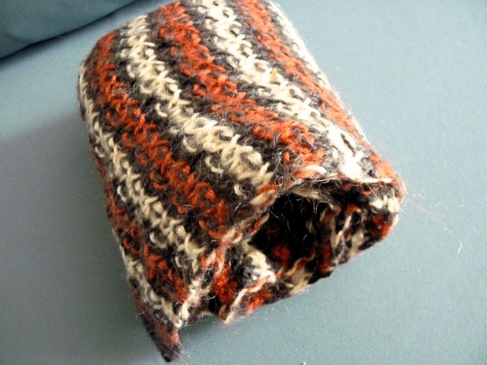 Echarpe laine femme fait main accessoire mode tricot hiver TBE