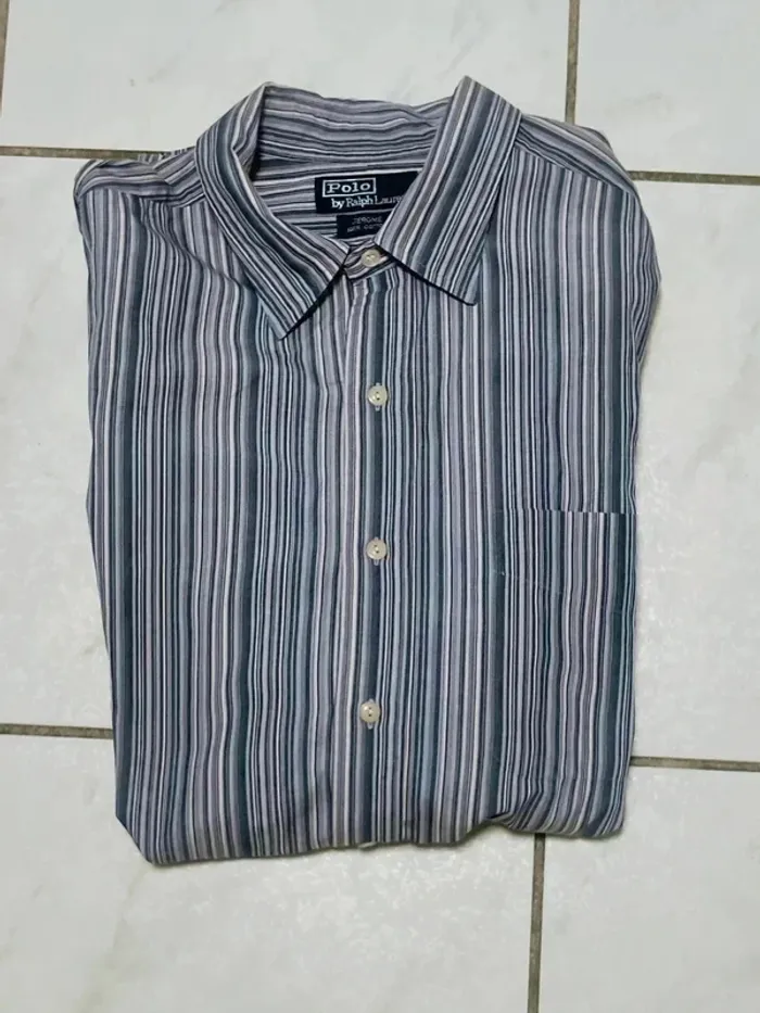 Chemise Ralph Lauren rayée vintage – coupe large, look Y2K - photo numéro 13
