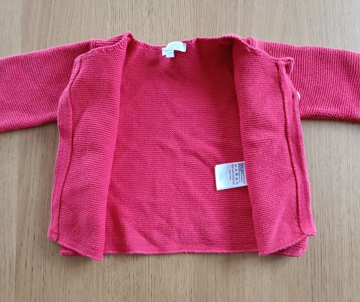 Gilet Cardigan en maille Jacadi rouge 12 mois fille - photo numéro 6