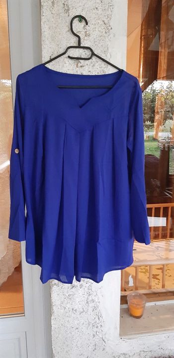 Blouse voilage bleu