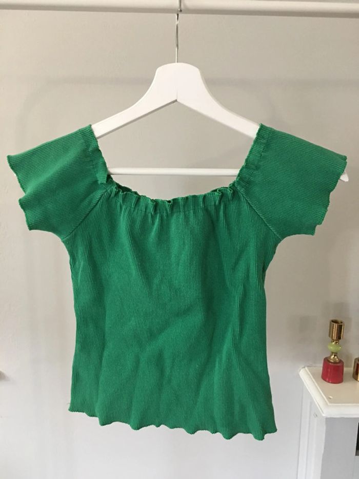Top vert élastique taille S