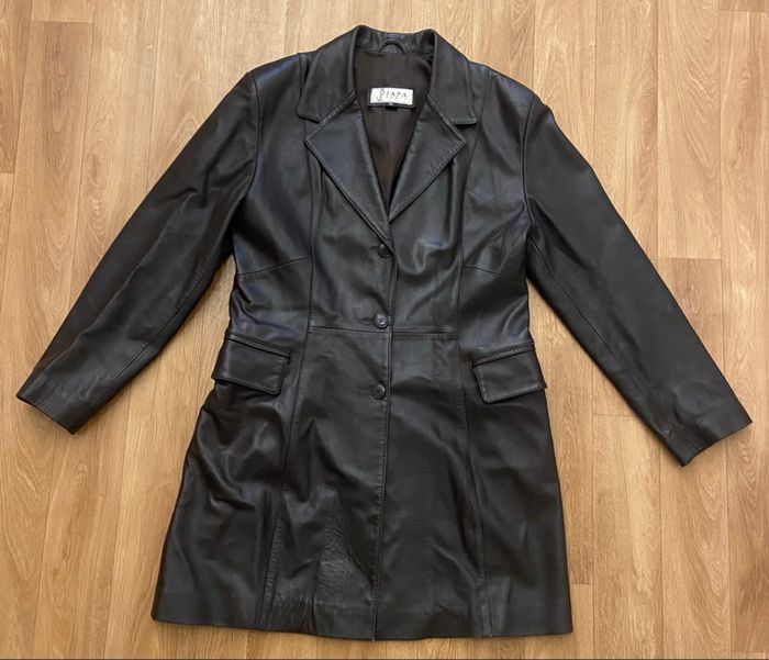 Trench en cuir marron XL - photo numéro 8