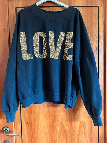 Sweat noir sequins April Vintage