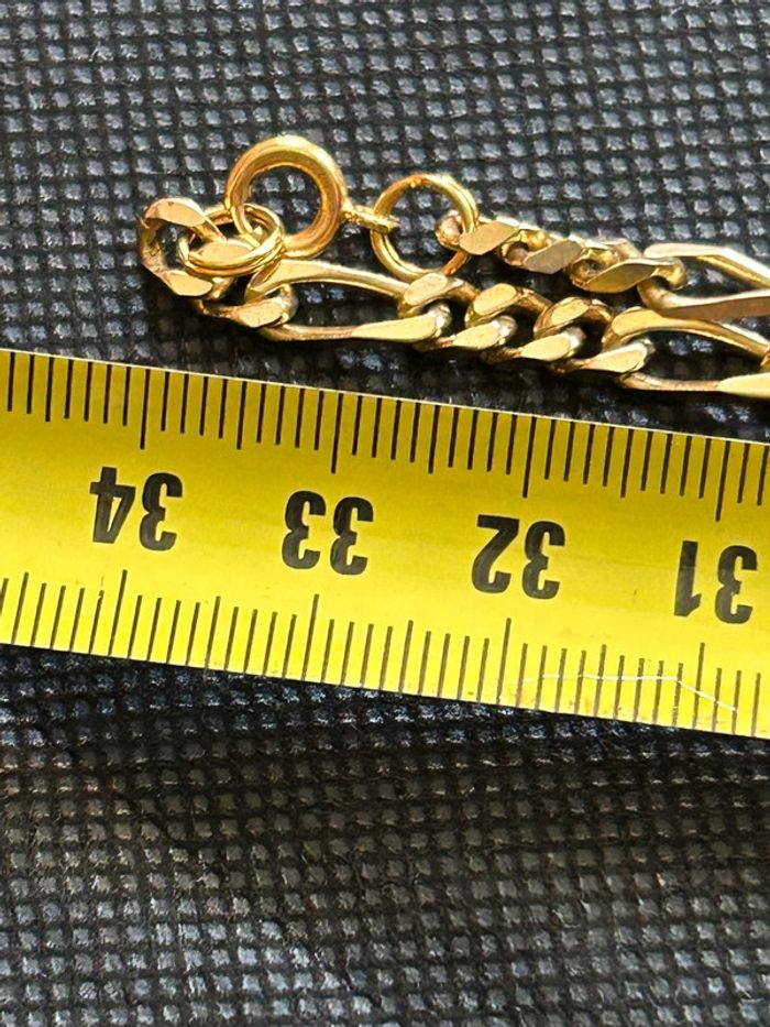 Beau et long collier/chaîne maille «cheval » en plaqué or mixte TBE - photo numéro 8