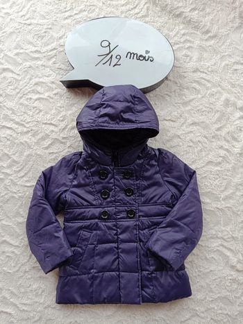 Blouson doudoune avec capuche Fille 9/12 mois