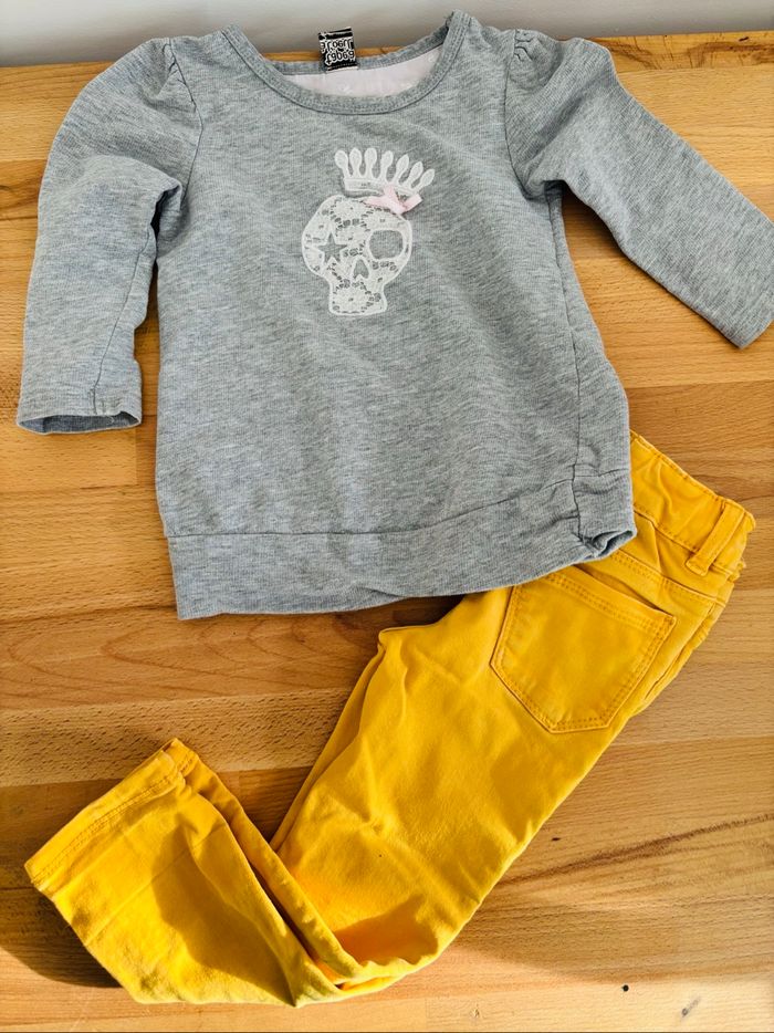 Lot vêtements 2 ans tons jaune/violet/gris - photo numéro 3