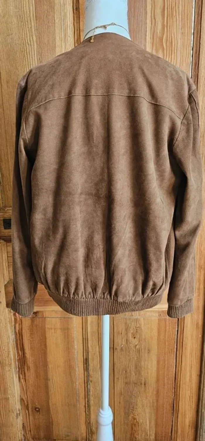 Blouson en daim marron 100% cuir - photo numéro 4