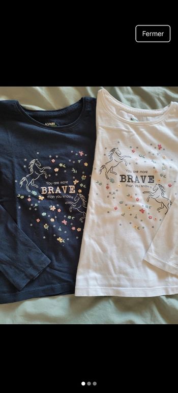 2 T-shirts à ma'ches lo'gued Kiabi 5ans