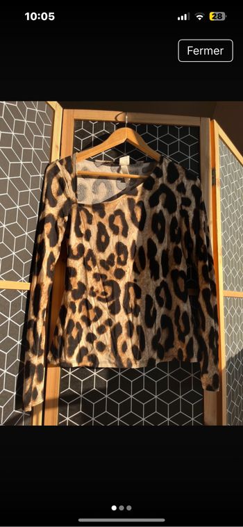 T shirt H&M manches longues imprimé animal